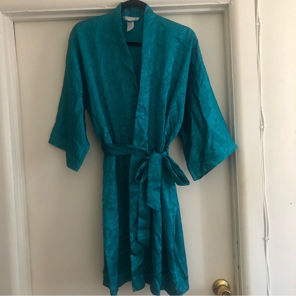 ❤️Vintage green teal Mystique Intimates robe size S